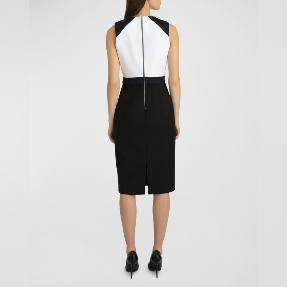 12. NWT JUDITH & CHARLES SASHA TWO TONE SLEEVELESS DRESS IN BLACK COMBO - Picture 2 of 10